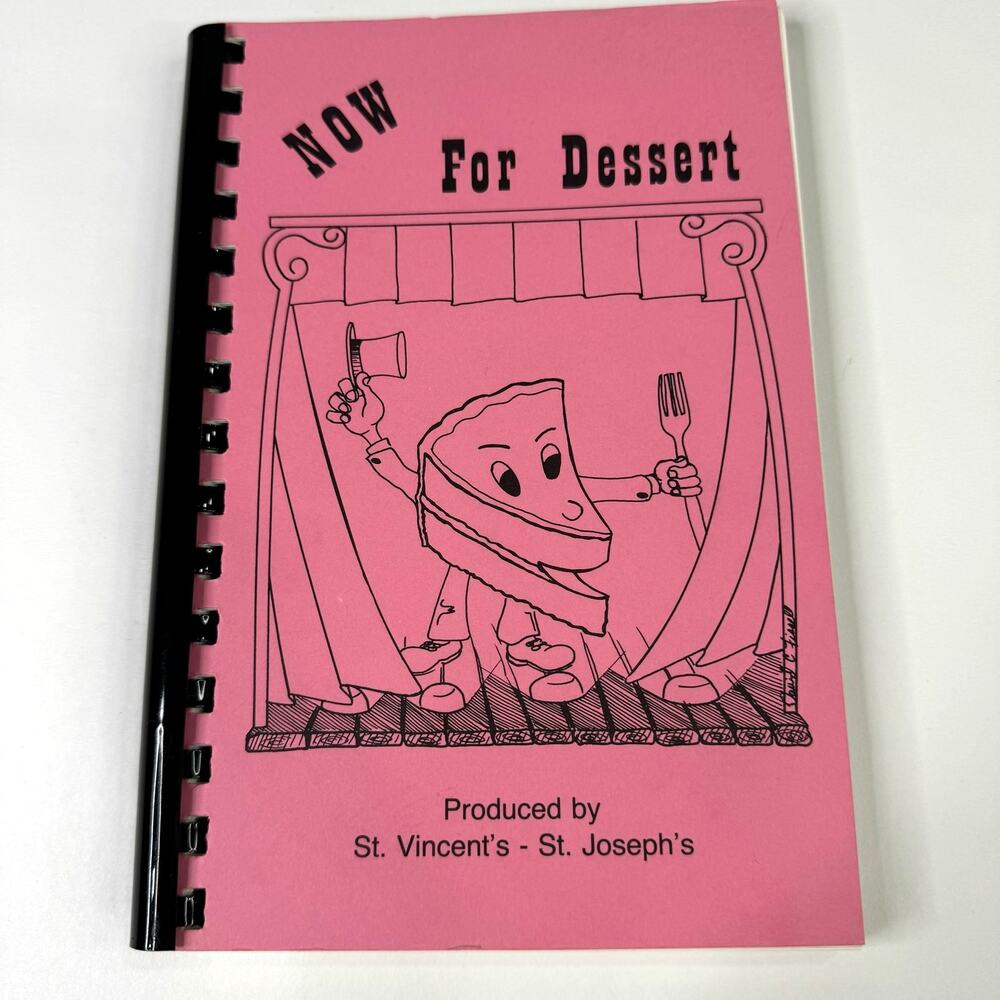 Vintage Church Cookbook St Vincents St Josephs Freeport IL Dessert 1988